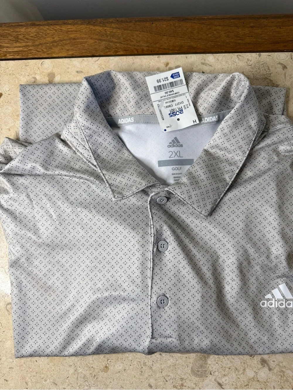 Adidas Men’s Light Gray Performance Polo
